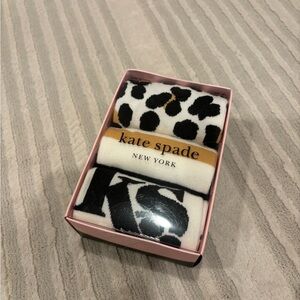 Kate Spade Leopard Print and Lettering Socks